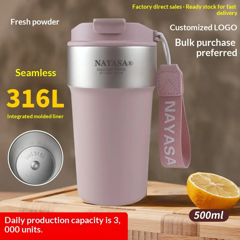 316L Thickened Stainless Steel Vacuum Water Bottle With A Strawsimple Large-capacity Design For Home Use