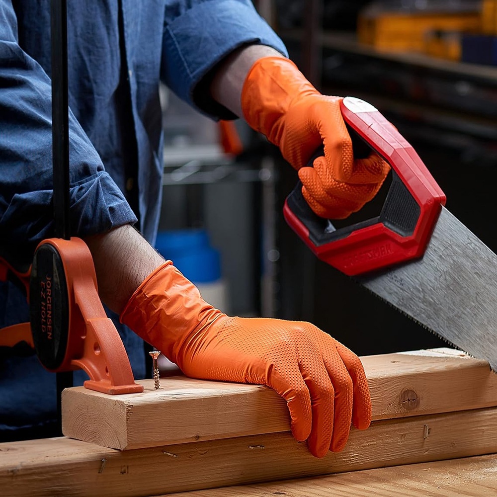 Thickened Diamond-textured Disposable Nitrile Protective Gloves