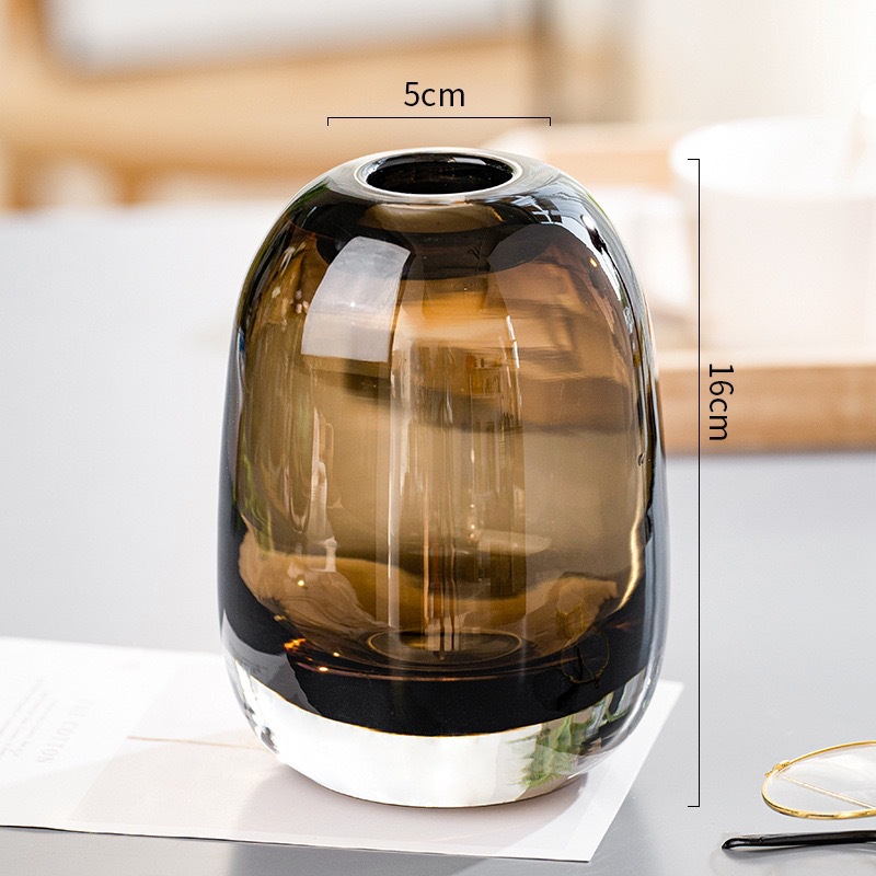 Round Substantial Glass Vase Decorative Ornament