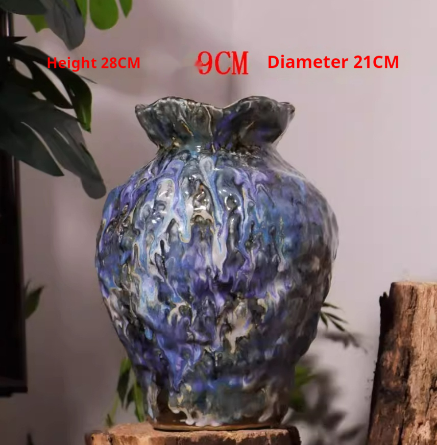 Oil Painting Style Decorative Ceramic Vase For Home Decor