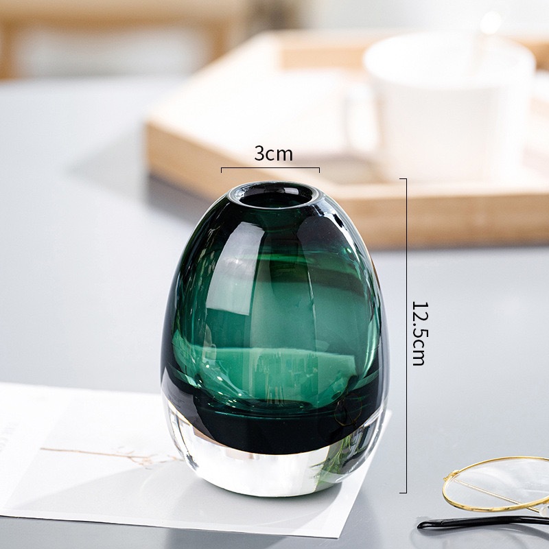 Round Substantial Glass Vase Decorative Ornament