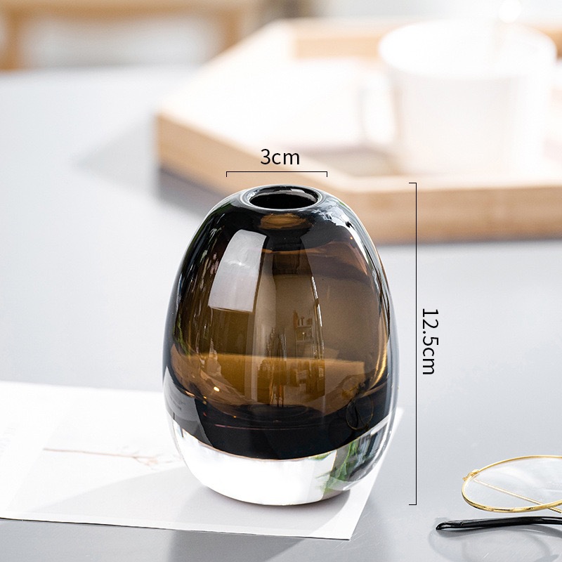 Round Substantial Glass Vase Decorative Ornament