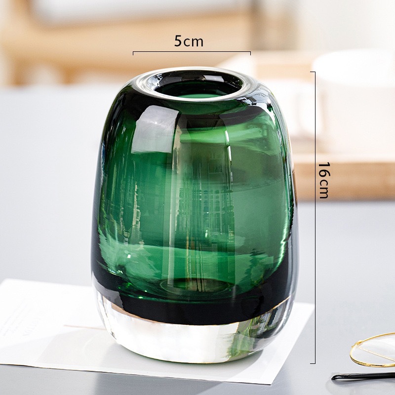 Round Substantial Glass Vase Decorative Ornament