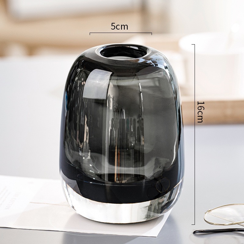 Round Substantial Glass Vase Decorative Ornament