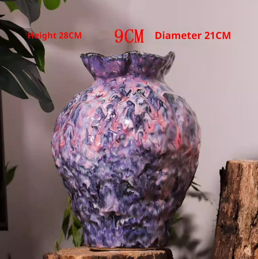 Oil Painting Style Decorative Ceramic Vase For Home Decor