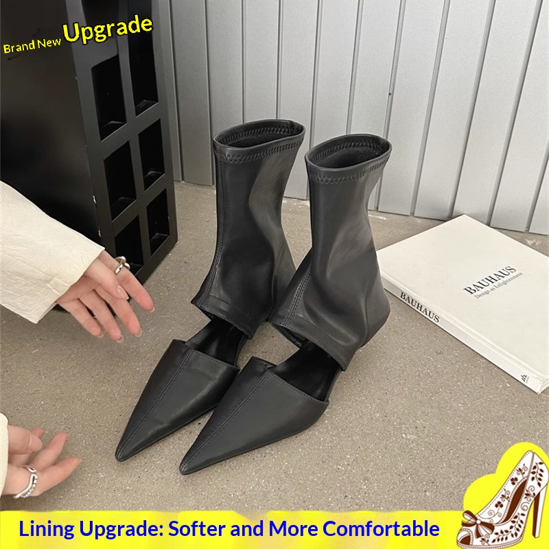 Womens French-style Pointed-toe Stiletto-heel Stretchy