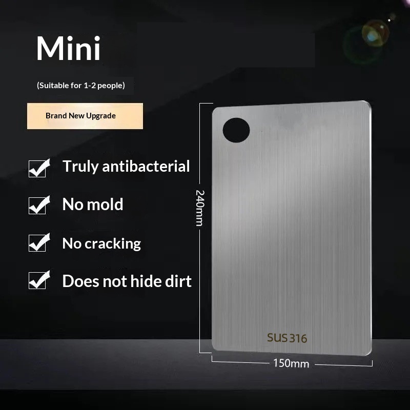 304 Stainless Steel Cutting Board, 316 Large Double-Sided Mold-Proof Chopping Board For Home Kitchen, Cutting & Rolling Dough, Cross-Border Labeling