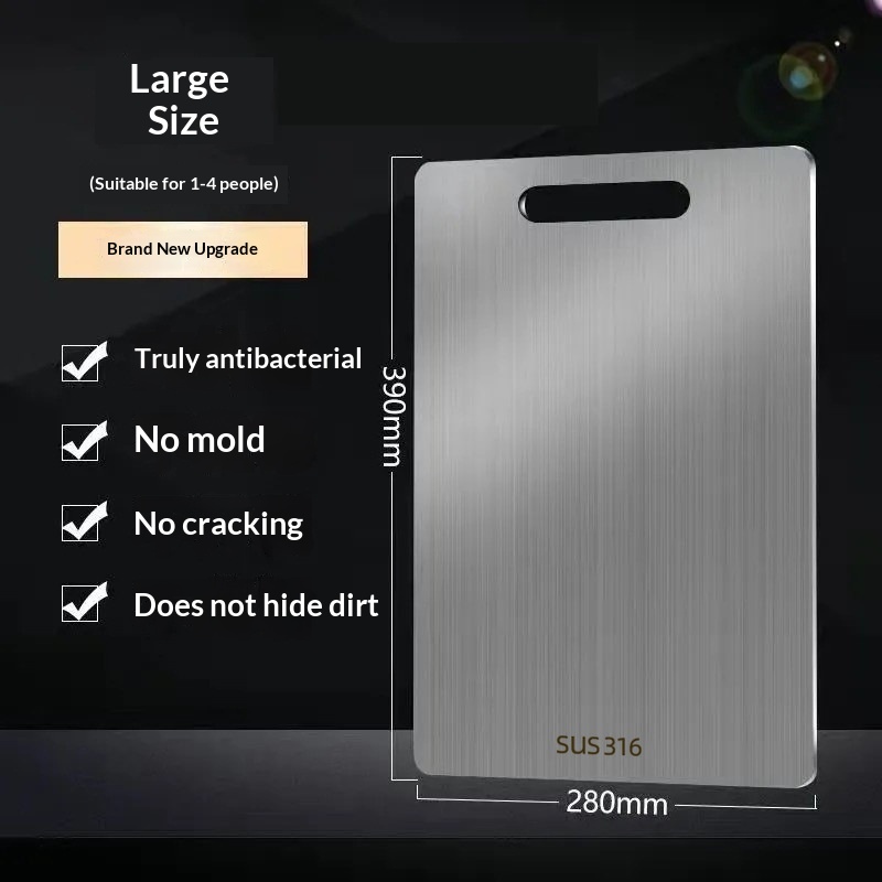 304 Stainless Steel Cutting Board, 316 Large Double-Sided Mold-Proof Chopping Board For Home Kitchen, Cutting & Rolling Dough, Cross-Border Labeling