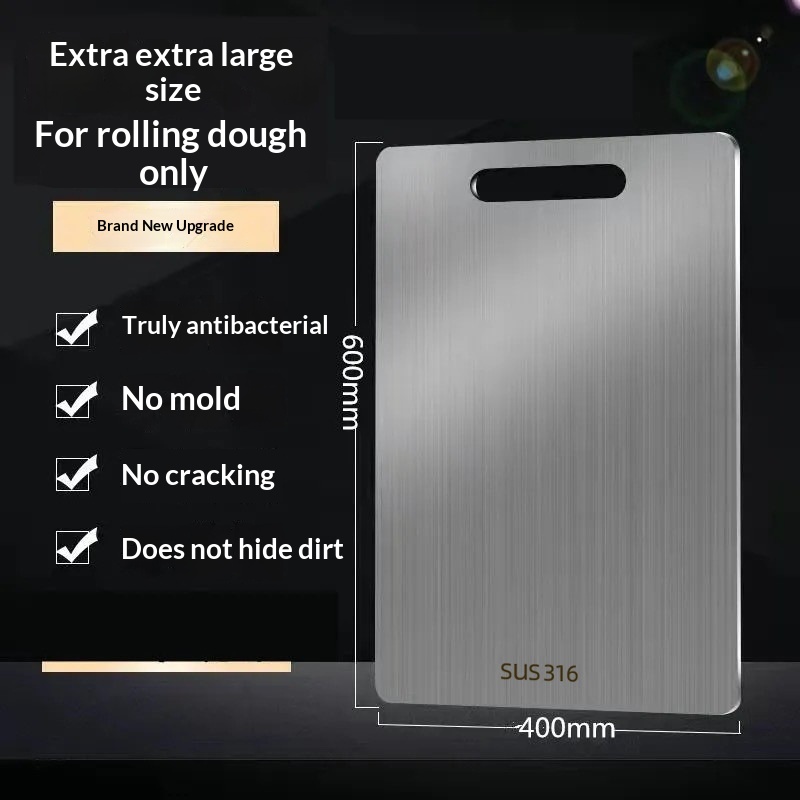 304 Stainless Steel Cutting Board, 316 Large Double-Sided Mold-Proof Chopping Board For Home Kitchen, Cutting & Rolling Dough, Cross-Border Labeling