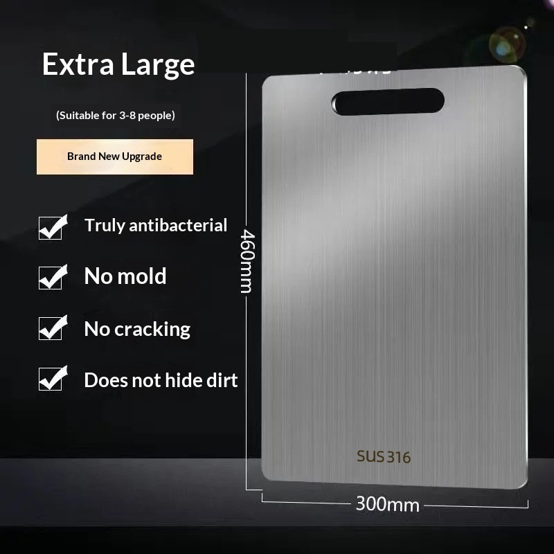 304 Stainless Steel Cutting Board, 316 Large Double-Sided Mold-Proof Chopping Board For Home Kitchen, Cutting & Rolling Dough, Cross-Border Labeling