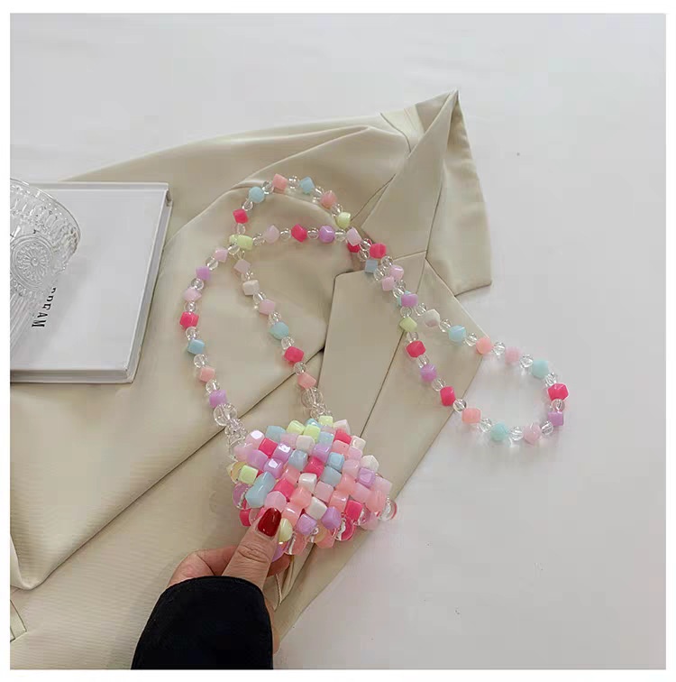 Womens Crossbody Beaded Pearl Handmade Bag Pearl Tote