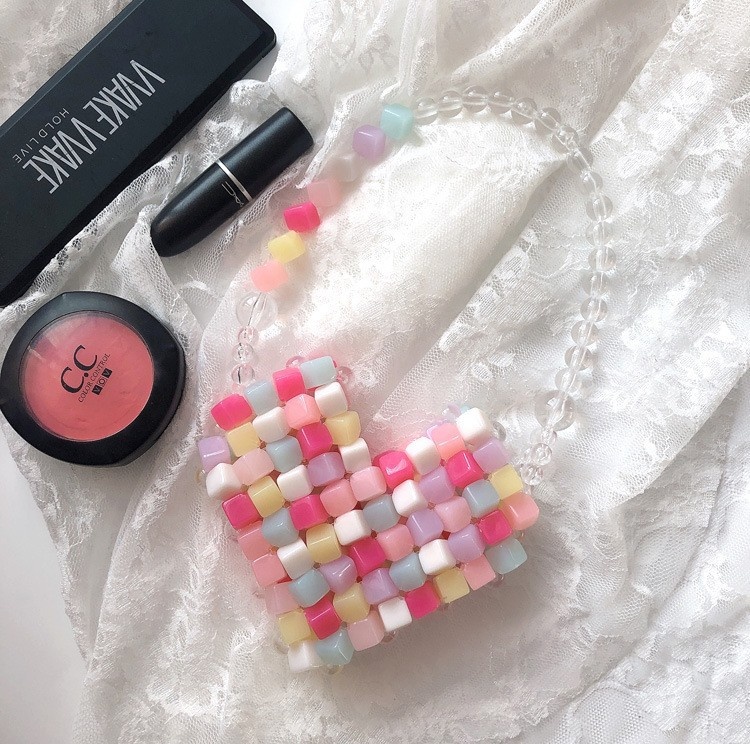 Womens Crossbody Beaded Pearl Handmade Bag Pearl Tote