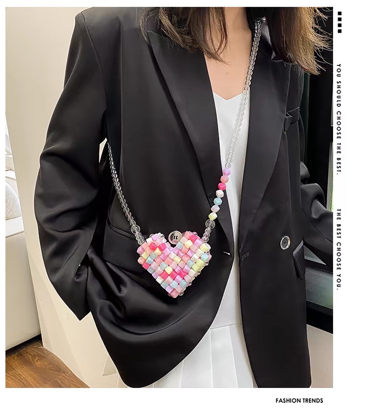 Womens Crossbody Beaded Pearl Handmade Bag Pearl Tote