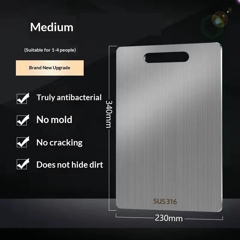 304 Stainless Steel Cutting Board, 316 Large Double-Sided Mold-Proof Chopping Board For Home Kitchen, Cutting & Rolling Dough, Cross-Border Labeling