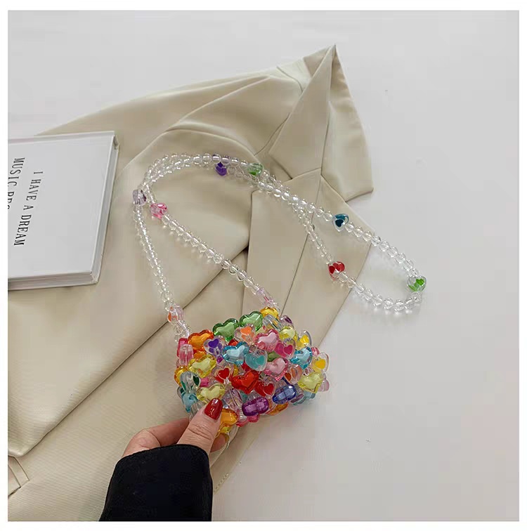 Womens Crossbody Beaded Pearl Handmade Bag Pearl Tote