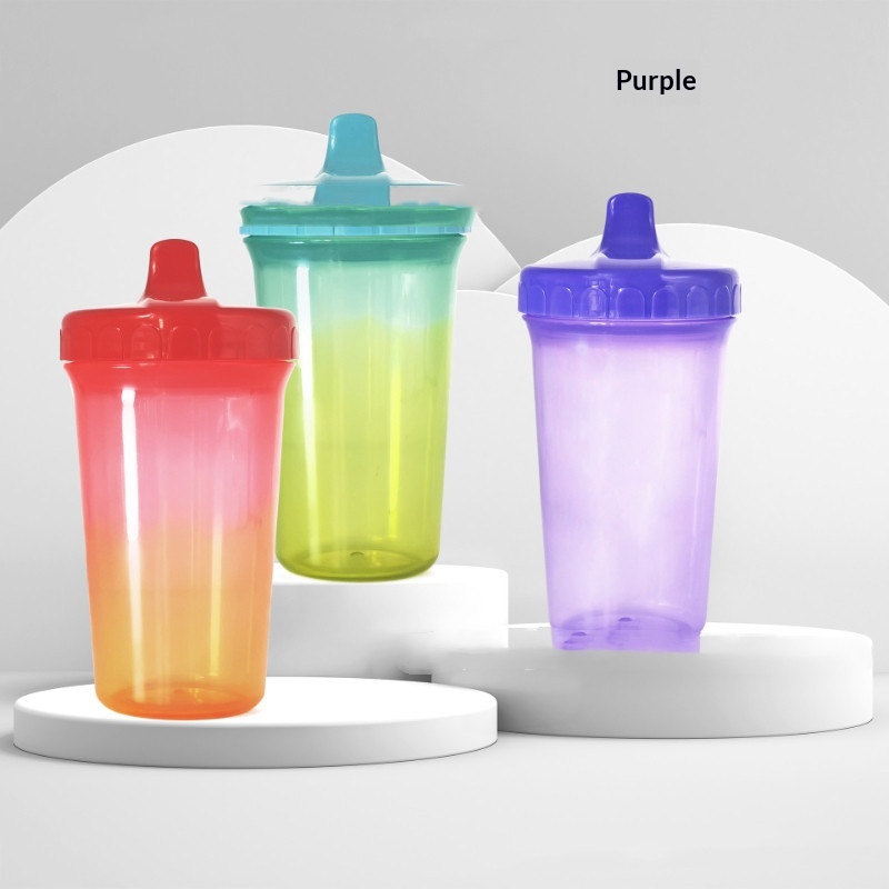 Wide-Opening Baby Sippy Cup With Duckbill Spout 300 ML High-Quality PP Transparent Gradient Design