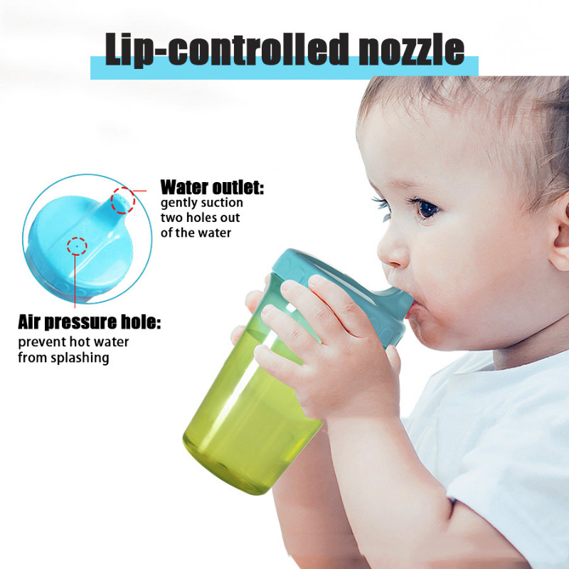 Wide-Opening Baby Sippy Cup With Duckbill Spout 300 ML High-Quality PP Transparent Gradient Design