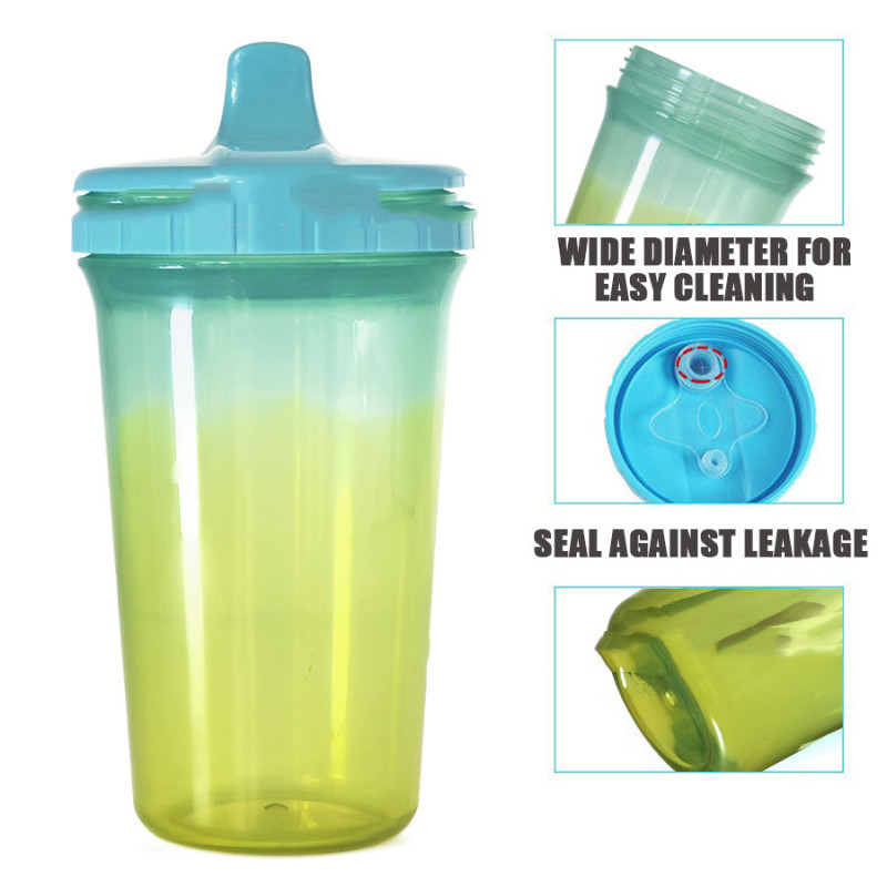 Wide-Opening Baby Sippy Cup With Duckbill Spout 300 ML High-Quality PP Transparent Gradient Design