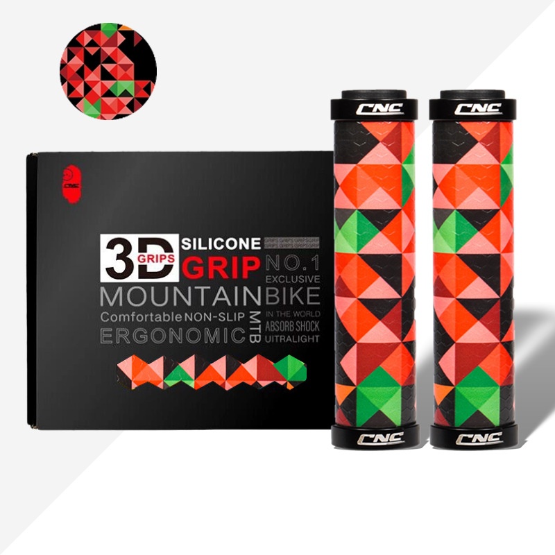 CNC Mountain Bike Silicone Comfort Grips Non-Slip Shock-Absorbing 3D Folding Bike Universal Handlebar Grips