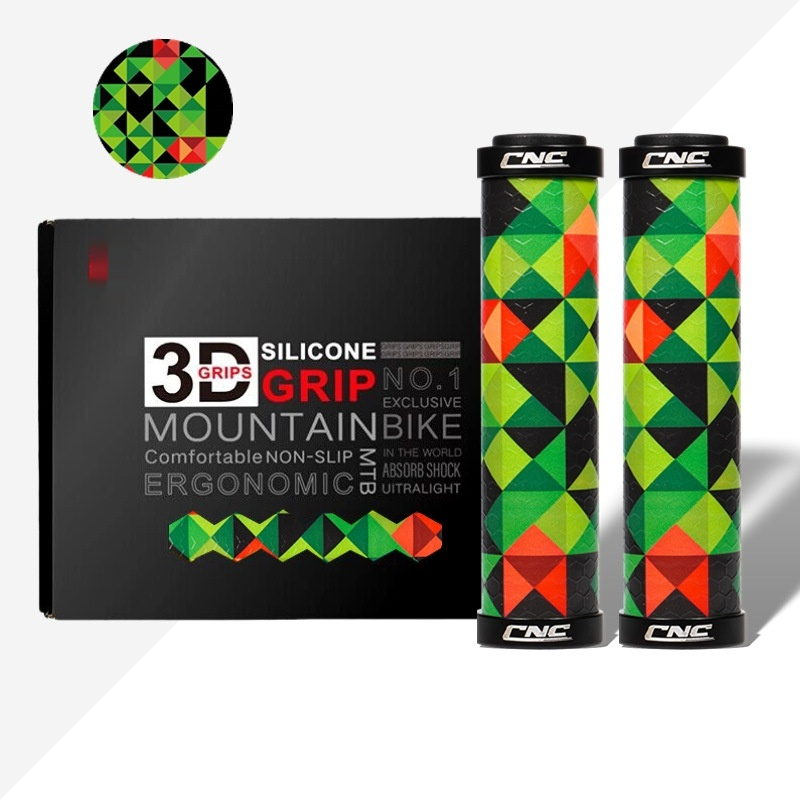 CNC Mountain Bike Silicone Comfort Grips Non-Slip Shock-Absorbing 3D Folding Bike Universal Handlebar Grips