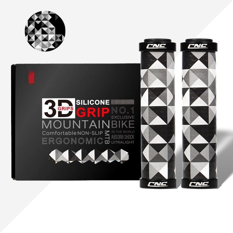 CNC Mountain Bike Silicone Comfort Grips Non-Slip Shock-Absorbing 3D Folding Bike Universal Handlebar Grips