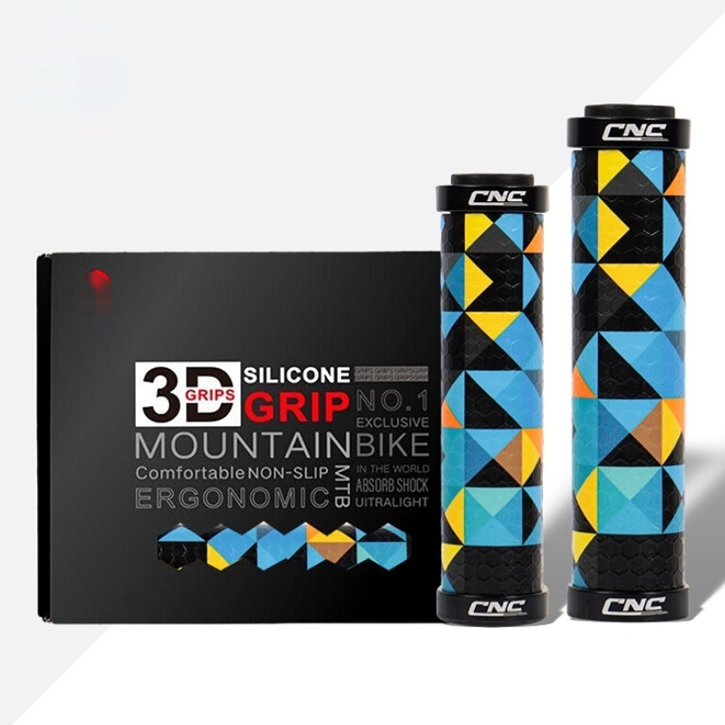 CNC Mountain Bike Silicone Comfort Grips Non-Slip Shock-Absorbing 3D Folding Bike Universal Handlebar Grips