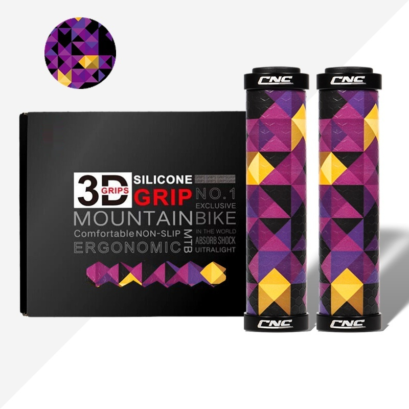 CNC Mountain Bike Silicone Comfort Grips Non-Slip Shock-Absorbing 3D Folding Bike Universal Handlebar Grips