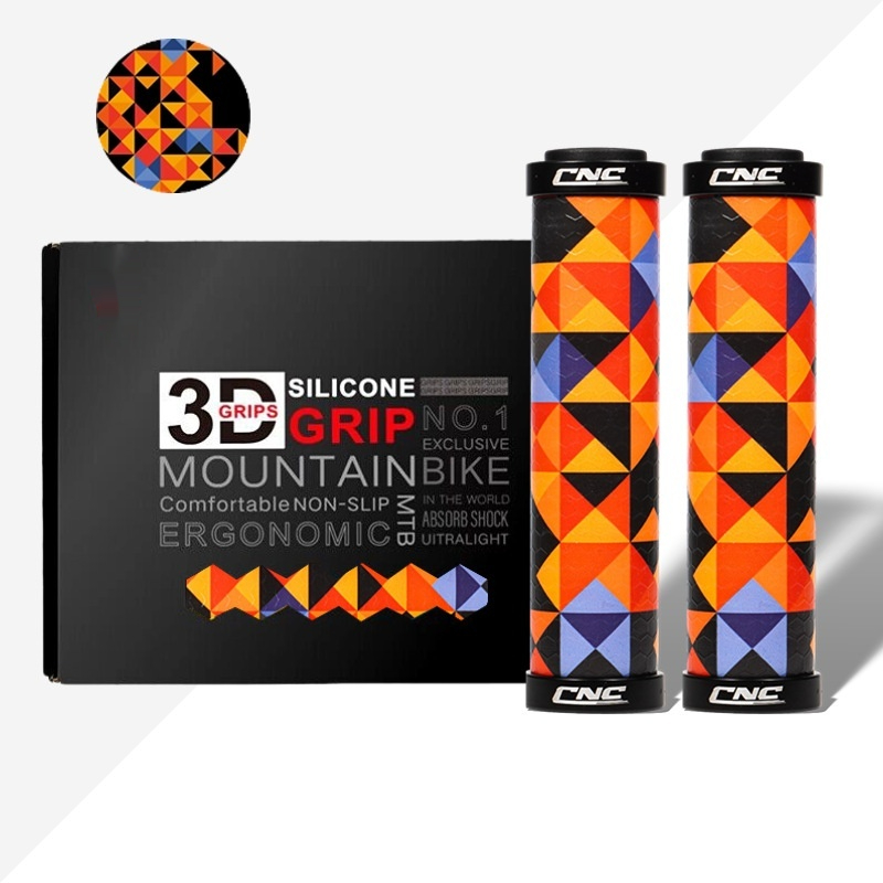 CNC Mountain Bike Silicone Comfort Grips Non-Slip Shock-Absorbing 3D Folding Bike Universal Handlebar Grips