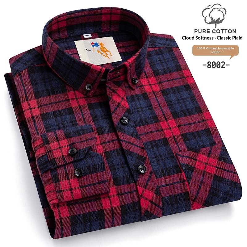 AutumnWinter Youth Brushed-Flannel Plaid Shirt