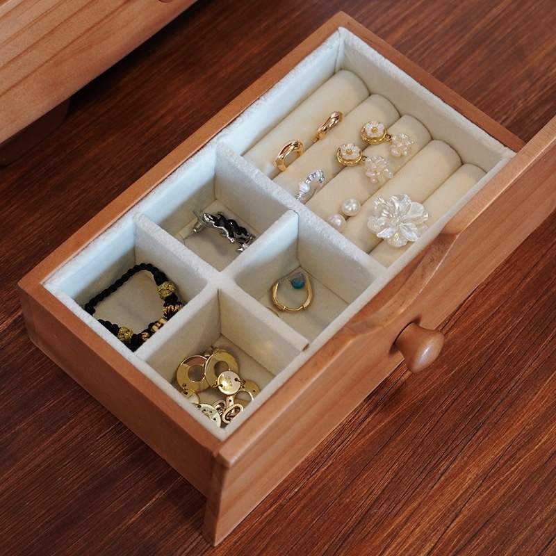 Plump Sturdy Solid-wood Storage Box For Jewelry And Necklacesperfect For Newlyweds