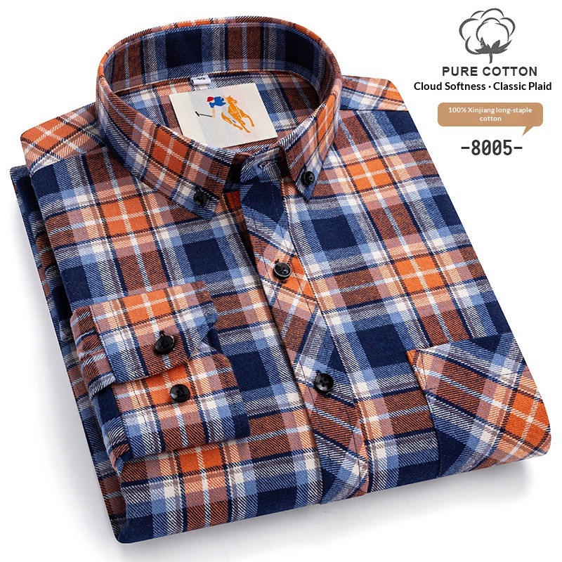 AutumnWinter Youth Brushed-Flannel Plaid Shirt