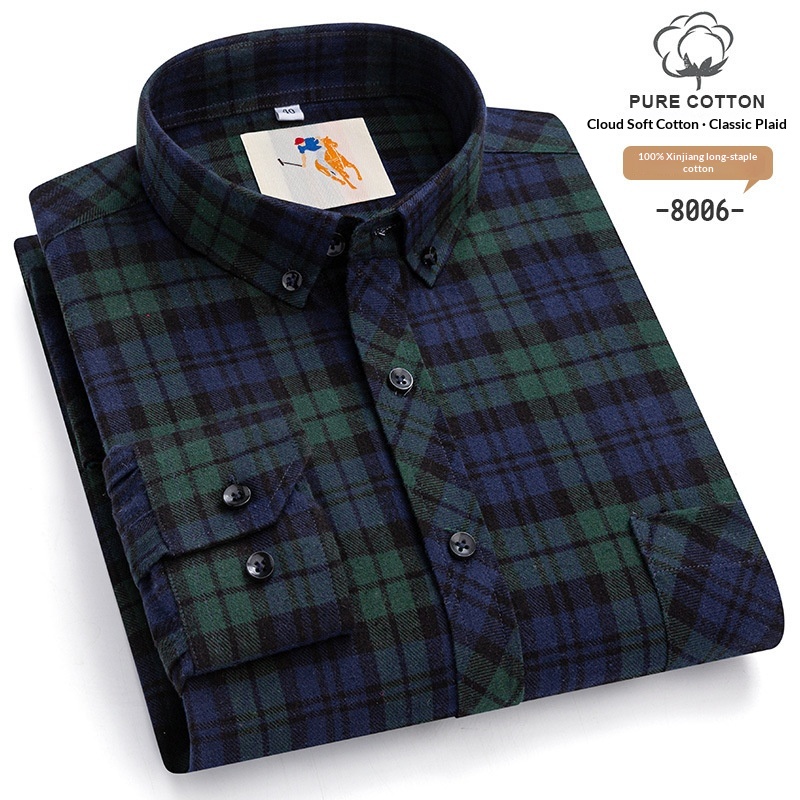 AutumnWinter Youth Brushed-Flannel Plaid Shirt