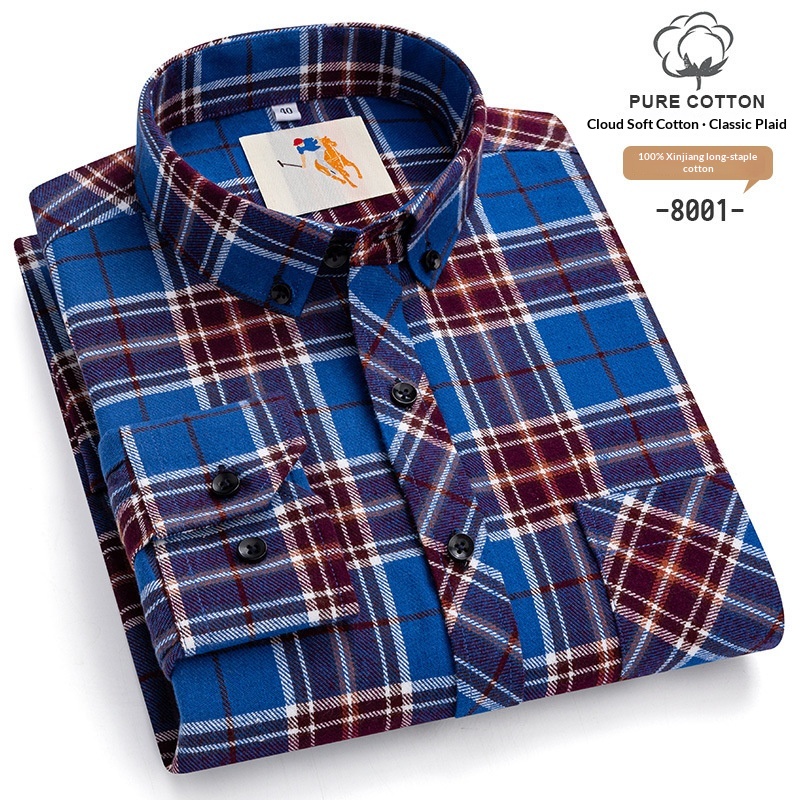 AutumnWinter Youth Brushed-Flannel Plaid Shirt