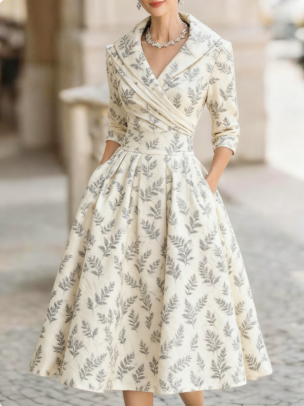 Elegant Formal French-style Waist-cinched Dress