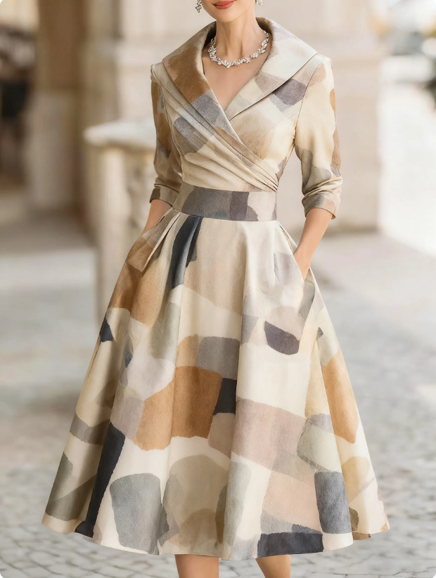 Elegant Formal French-style Waist-cinched Dress