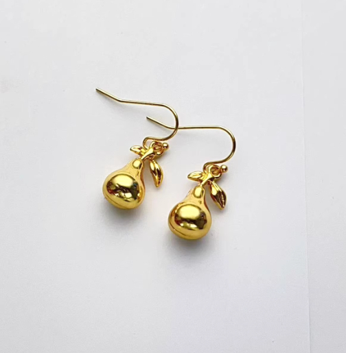 Gold-plated Gourd Necklace And Earring Set