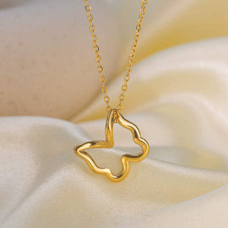 Fashionable Non-fading Heart-shaped Necklace Simple Vintage Titanium Steel Earrings