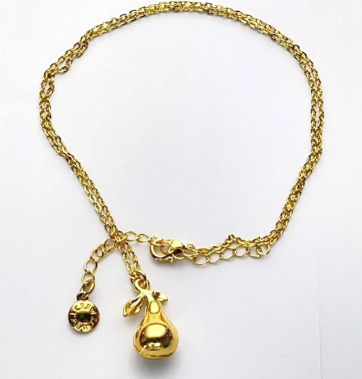 Gold-plated Gourd Necklace And Earring Set