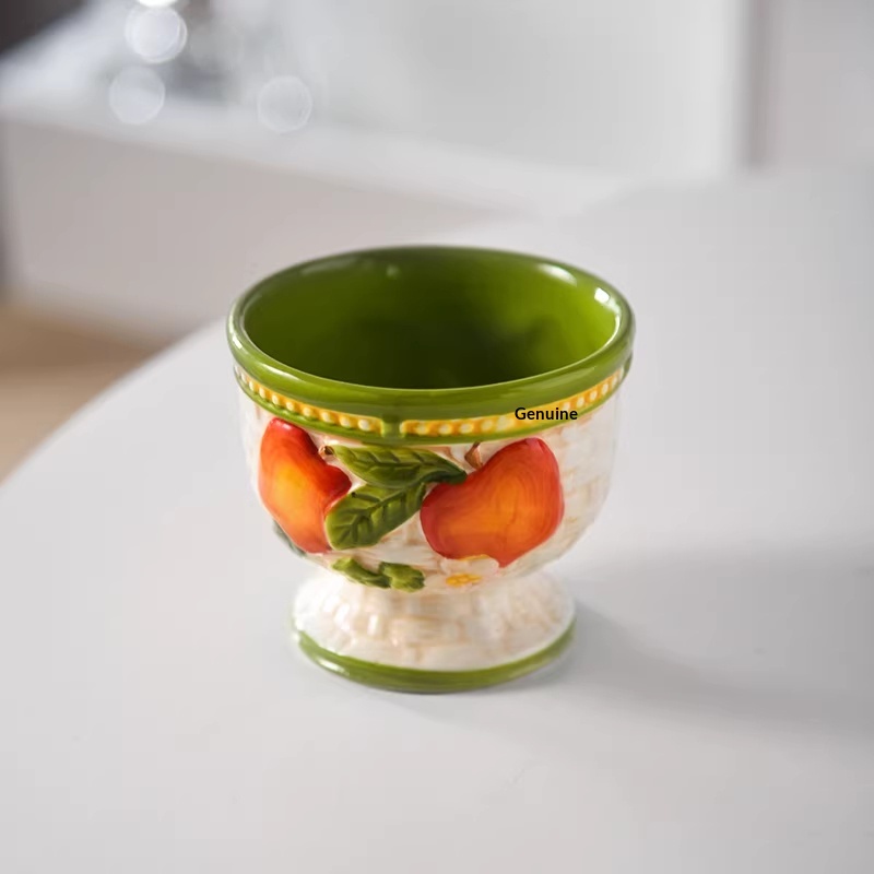 High-value Tall-stemmed Ceramic Breakfast Milk Cup Ice Cream Cup
