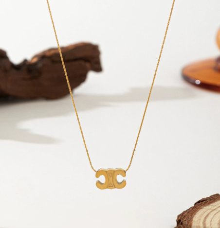 Fashionable Non-fading Heart-shaped Necklace Simple Vintage Titanium Steel Earrings