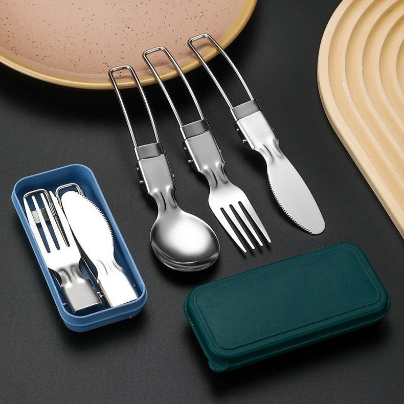 Lunch Bag  Navy Blue  Knife Fork And Spoon Set
