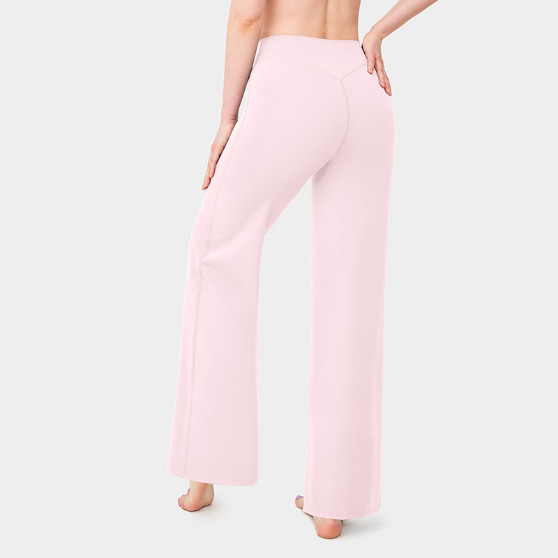 Loose Straight-leg Yoga Pants That Create A Slimming High-waisted Look