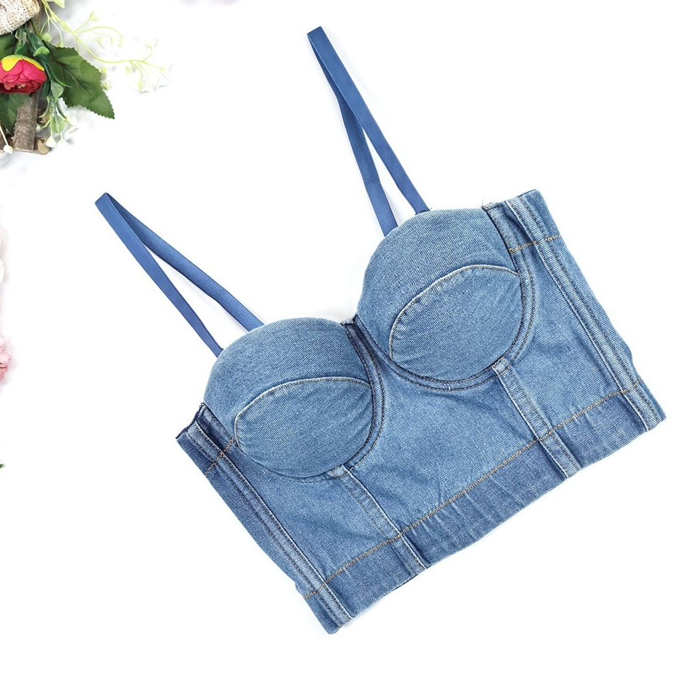 Women's Fashionable All-matching Denim Camisole Top
