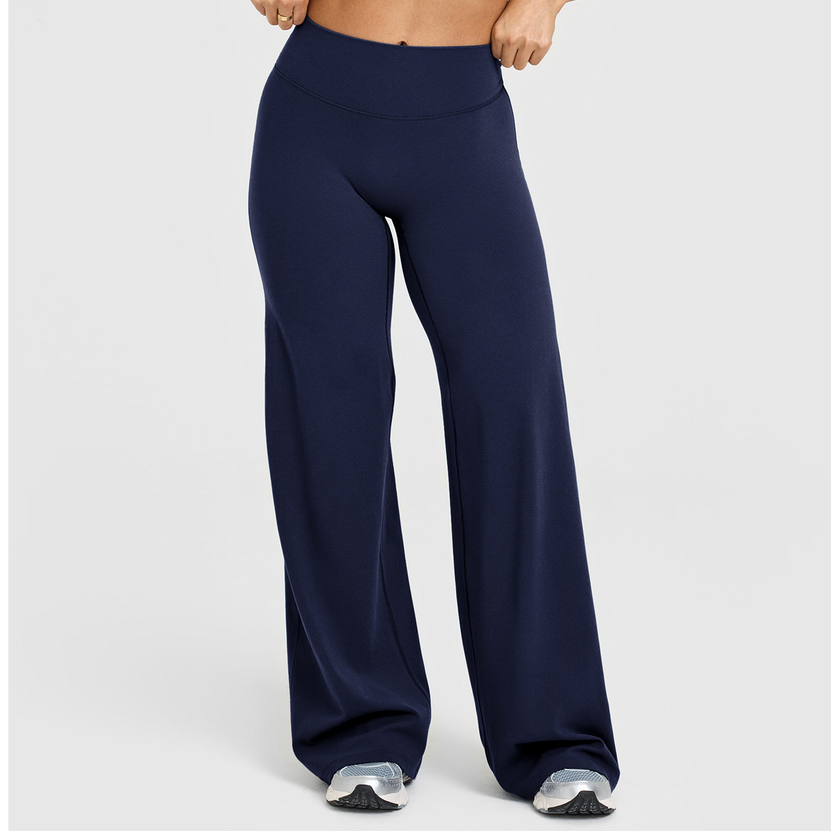 Loose Straight-leg Yoga Pants That Create A Slimming High-waisted Look