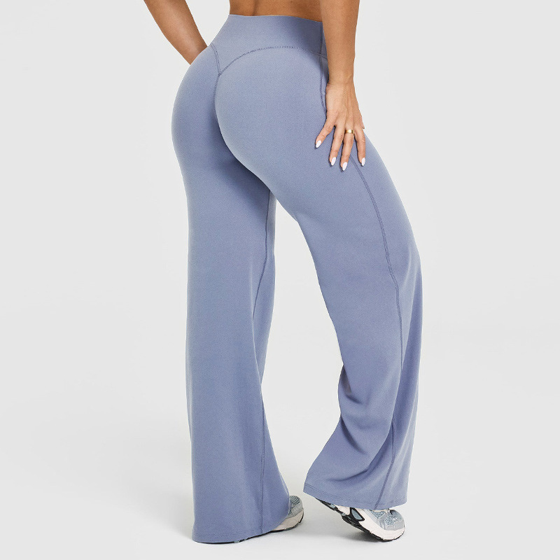 Loose Straight-leg Yoga Pants That Create A Slimming High-waisted Look