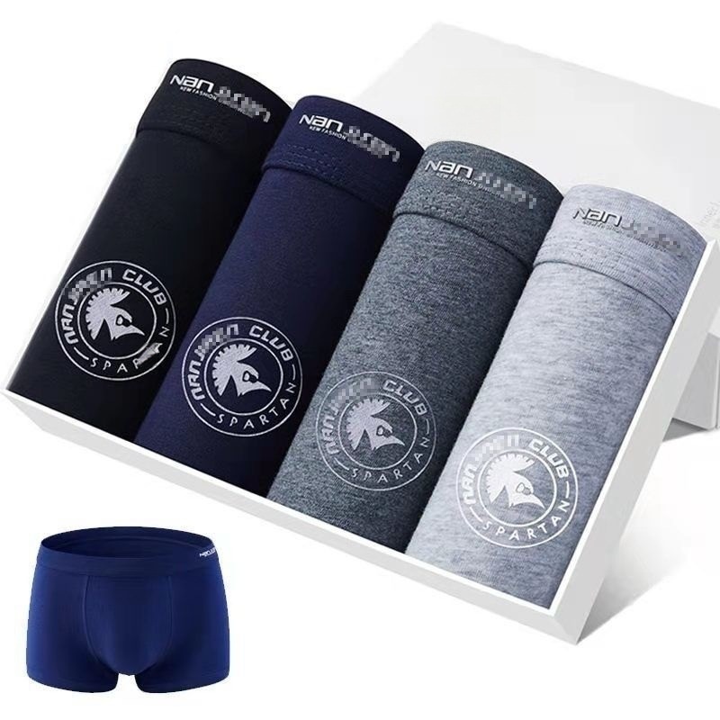 Pack Of 4 Mens Comfortable Breathable Cotton Boxer Briefs With  Prints