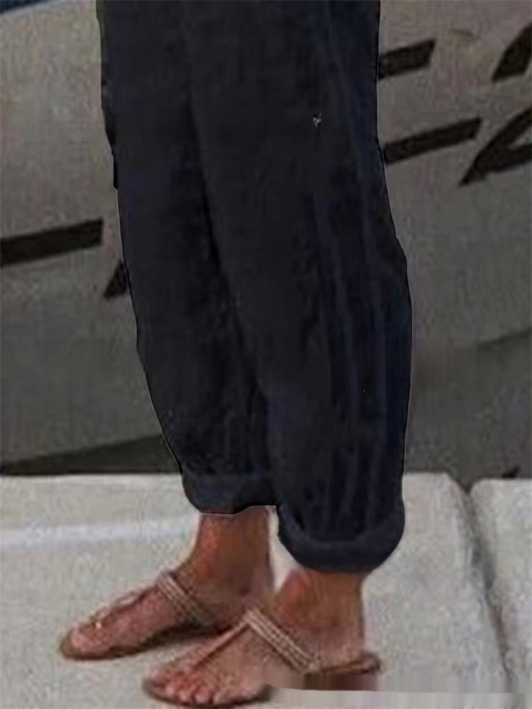 Breathable Retro Versatile High-waisted Cotton-linen Pants