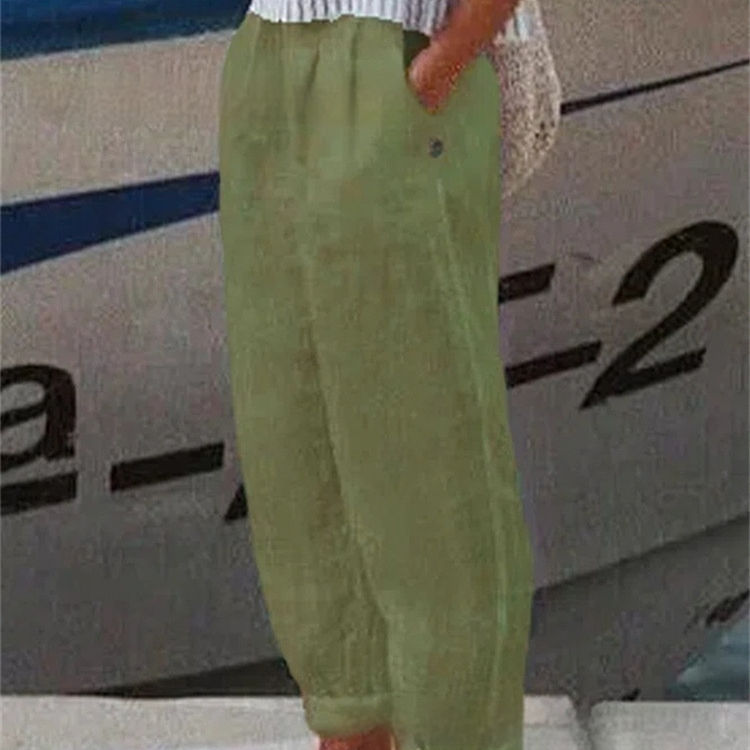 Breathable Retro Versatile High-waisted Cotton-linen Pants