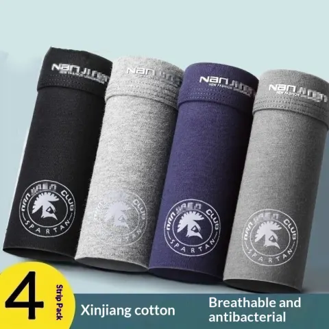Pack of 4 Mens Comfortable Breathable Cotton Boxer Briefs