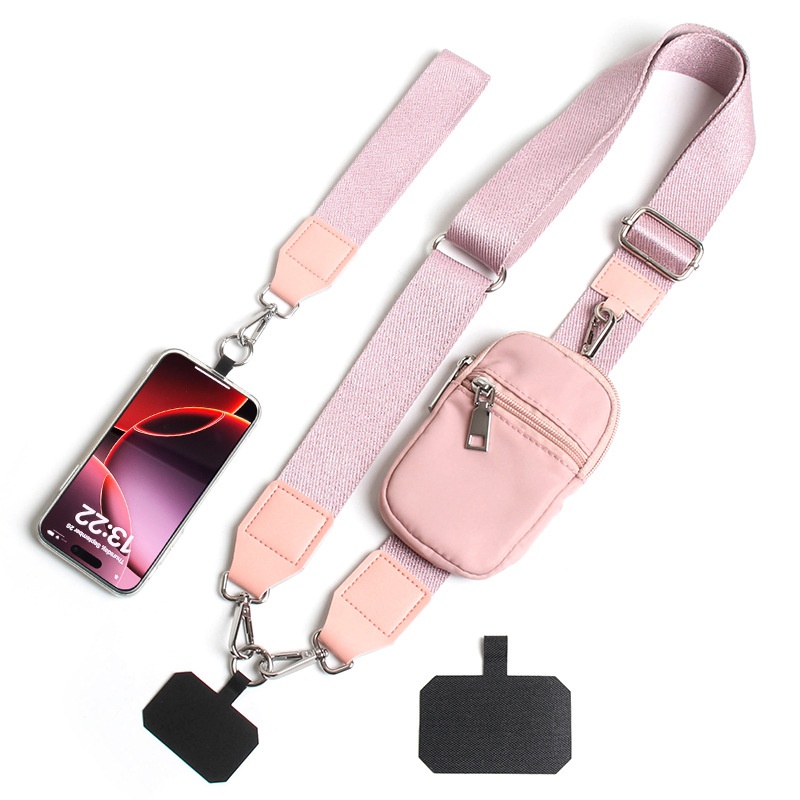 Detachable Twill Glossy Ribbon Phone Lanyard